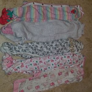 Button Up Baby Girl Sleep Rompers